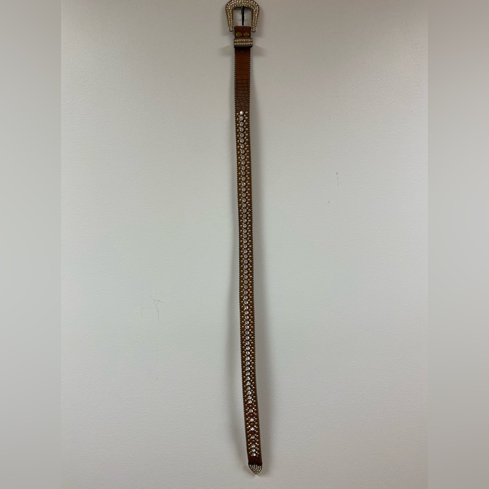 Brown Rhinestone Women's Belt